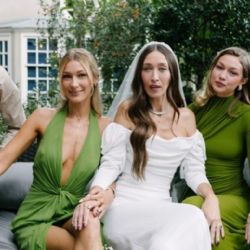 Gigi y Bella Hadid deslumbran como damas en la boda de su hermana Alana