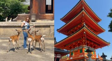 Geraldine Bazán vive insólita experiencia con un ciervo en Kyoto | VIDEO