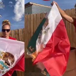 VIDEO | Mujer quema bandera mexicana y desata polémica en redes sociales