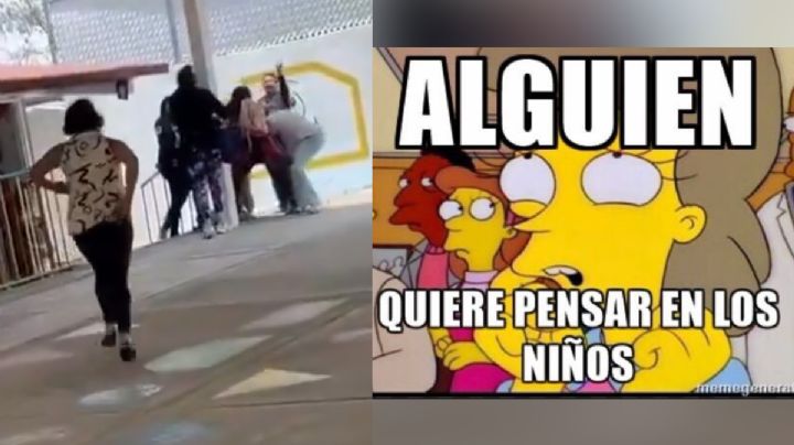 Pónganle Linkin Park de fondo: Mujeres se enfrentan al interior de kínder