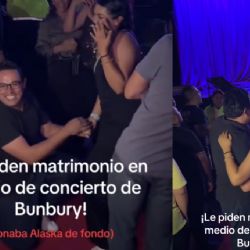 Pareja sella su amor en pleno concierto de Bunbury