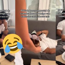 Pastel con fotos de sus exnovias: el regalo más incómodo de cumpleaños que se volvió viral