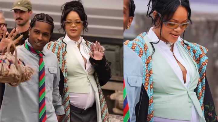 Rihanna deslumbra con su pancita de embarazo en el desfile de Dior en París