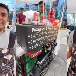 Nieto de ‘Resortes’ conquista TikTok con su puesto de café en CDMX | VIDEO