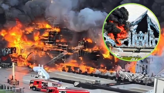 MOMENTO EXACTO en el que un incendio consume el escenario principal de Tomorrowland 2025