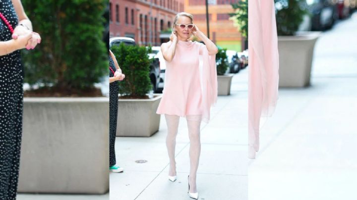Minimalismo chic: Pamela Anderson deslumbra con look rosa en Nueva York