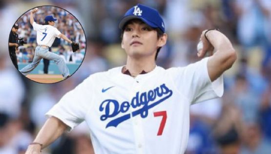 Kim Taehyung, 'V' del grupo surcoreano BTS, tira strike en el Dodgers vs. Reds de la MLB | VIDEO