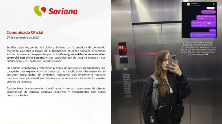 Soriana desmiente colaboración con Marianne Gonzaga tras polémica en redes